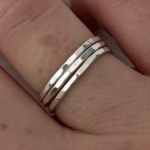 James Avery. Delicate Forged Rings. Sterling Silver. 7.5 size